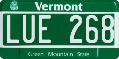 VT license plate LUE268