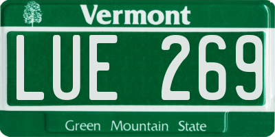 VT license plate LUE269