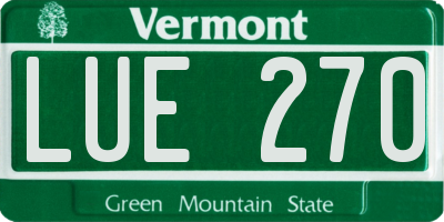 VT license plate LUE270