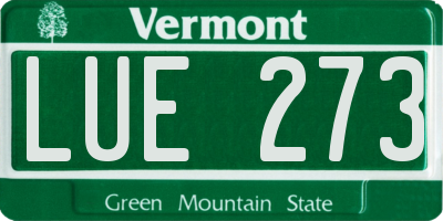 VT license plate LUE273