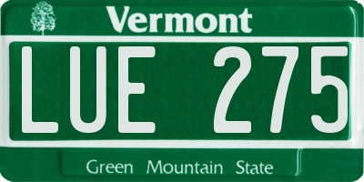 VT license plate LUE275