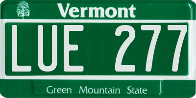 VT license plate LUE277