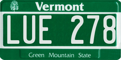 VT license plate LUE278