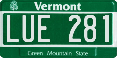 VT license plate LUE281