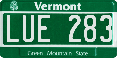 VT license plate LUE283