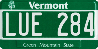 VT license plate LUE284