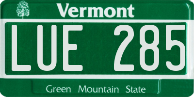 VT license plate LUE285