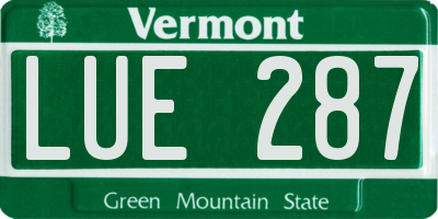 VT license plate LUE287