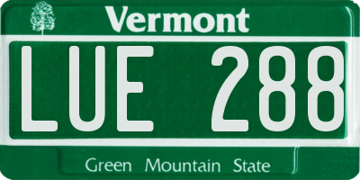 VT license plate LUE288