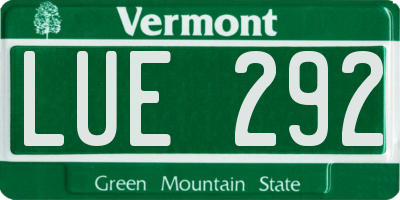 VT license plate LUE292