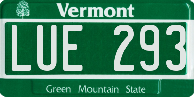 VT license plate LUE293