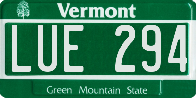 VT license plate LUE294