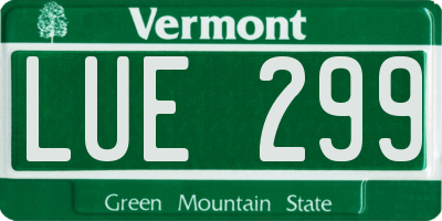 VT license plate LUE299