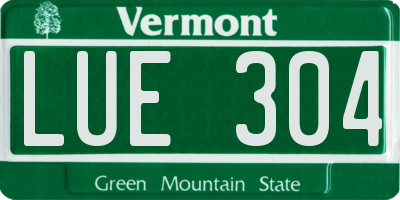 VT license plate LUE304