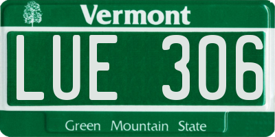 VT license plate LUE306