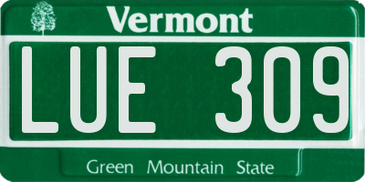 VT license plate LUE309