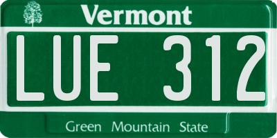VT license plate LUE312