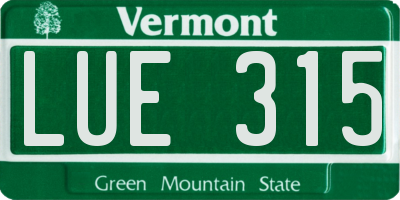 VT license plate LUE315