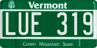 VT license plate LUE319