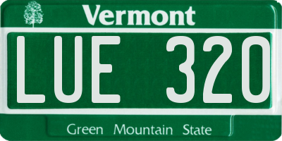 VT license plate LUE320