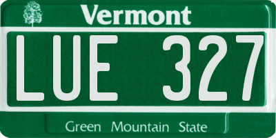VT license plate LUE327