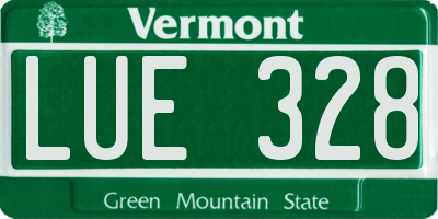 VT license plate LUE328