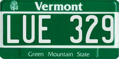 VT license plate LUE329