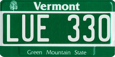 VT license plate LUE330