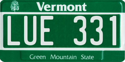VT license plate LUE331