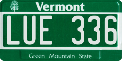 VT license plate LUE336