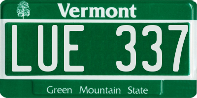 VT license plate LUE337