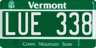 VT license plate LUE338