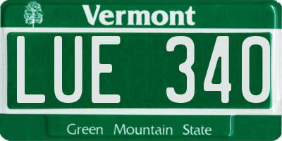 VT license plate LUE340
