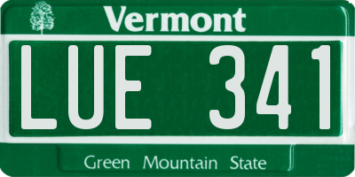 VT license plate LUE341