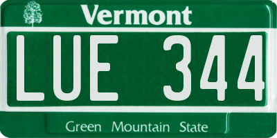 VT license plate LUE344