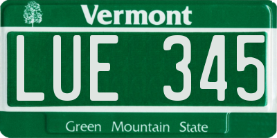 VT license plate LUE345