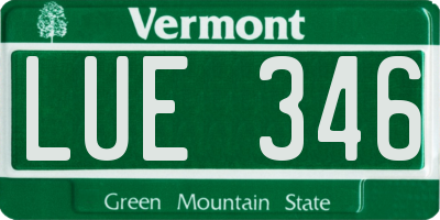 VT license plate LUE346