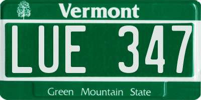 VT license plate LUE347