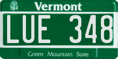 VT license plate LUE348