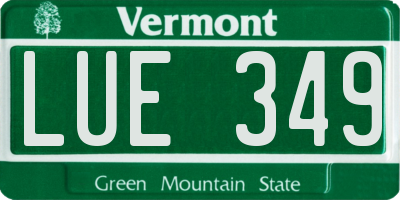 VT license plate LUE349