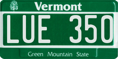 VT license plate LUE350