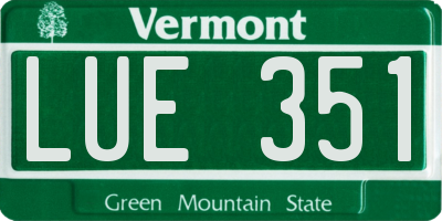 VT license plate LUE351