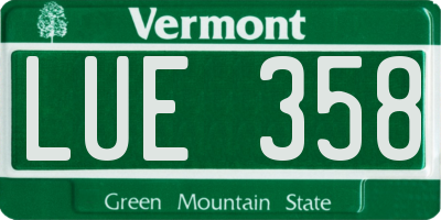 VT license plate LUE358