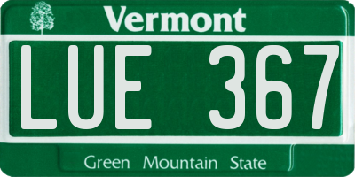 VT license plate LUE367