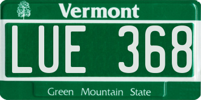 VT license plate LUE368