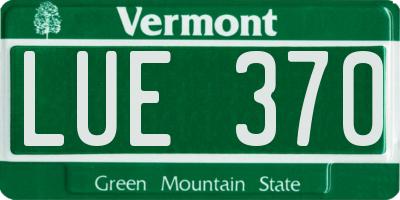 VT license plate LUE370
