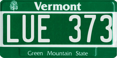 VT license plate LUE373