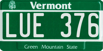 VT license plate LUE376