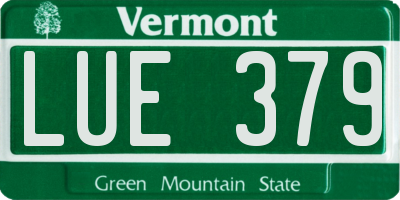 VT license plate LUE379