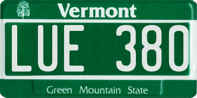 VT license plate LUE380